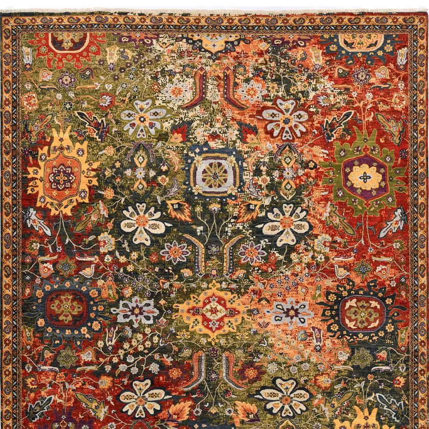 Picture of Repentigny Red Persian Style Hand Knotted Floral Carpet Rug