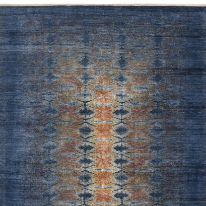 Picture of Bowmanville Geometric Abrash Finish Hand Knotted Blue Area Rug