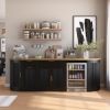 Picture of Bow Fluted Two Tone Curved Black Buffet Sideboard with Drawers