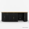Picture of Bow Fluted Two Tone Curved Black Buffet Sideboard with Drawers