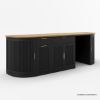 Picture of Bow Fluted Two Tone Curved Black Buffet Sideboard with Drawers