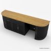 Picture of Bow Fluted Two Tone Curved Black Buffet Sideboard with Drawers