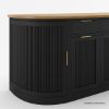 Picture of Bow Fluted Two Tone Curved Black Buffet Sideboard with Drawers