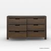 Picture of Beaver Rustic Solid Wood 6 Drawer Dresser for Bedroom