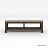 Picture of Beaver Rustic Wood Upholstered Bedroom Bench with Storage