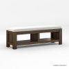 Picture of Beaver Rustic Wood Upholstered Bedroom Bench with Storage