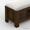 Picture of Beaver Rustic Wood Upholstered Bedroom Bench with Storage