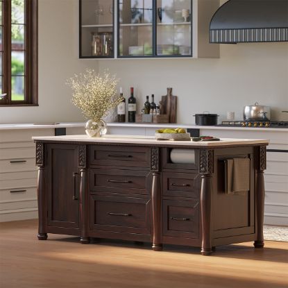 Picture of Albion Marble Top Kitchen Island with Lift Up Mixer Stand