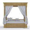 Picture of Weston Teak Wood Hand Carved Outdoor Daybed with Canopy