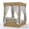 Picture of Weston Teak Wood Hand Carved Outdoor Daybed with Canopy