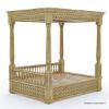 Picture of Weston Teak Wood Hand Carved Outdoor Daybed with Canopy