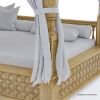 Picture of Weston Teak Wood Hand Carved Outdoor Daybed with Canopy