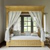 Picture of Weston Teak Wood Hand Carved Outdoor Daybed with Canopy