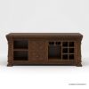 Picture of Amesbury Hand Carved Solid Wood Coffee Table with Storage & Wine Rack