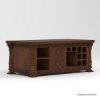 Picture of Amesbury Hand Carved Solid Wood Coffee Table with Storage & Wine Rack