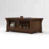 Picture of Amesbury Hand Carved Solid Wood Coffee Table with Storage & Wine Rack