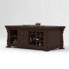 Picture of Amesbury Hand Carved Solid Wood Coffee Table with Storage & Wine Rack