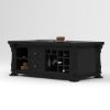 Picture of Amesbury Hand Carved Solid Wood Coffee Table with Storage & Wine Rack