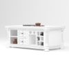 Picture of Amesbury Hand Carved Solid Wood Coffee Table with Storage & Wine Rack
