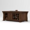 Picture of Amesbury Hand Carved Solid Wood Coffee Table with Storage & Wine Rack