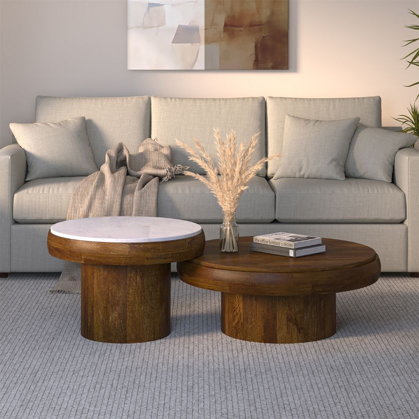 Picture of Koreatown Solid Wood Round Nesting Coffee Table