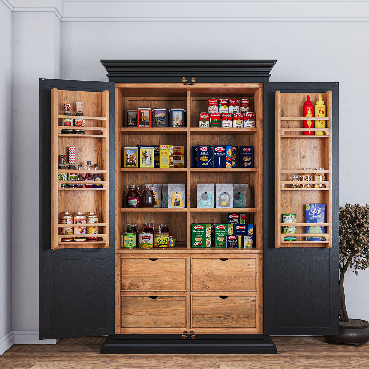 Shop our Cabbagetown Free Standing Tall Pantry Cabinet | Free Shipping