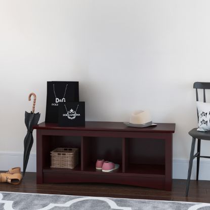Picture of Westhope Wooden Entryway Bench with Shoe Storage