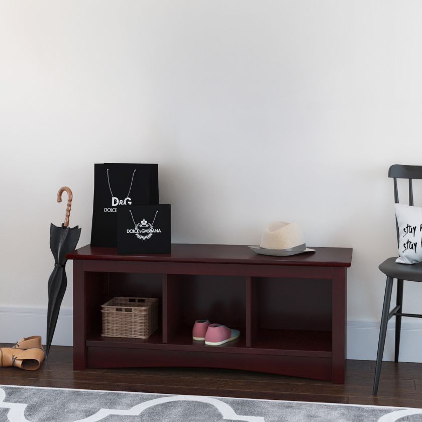 Picture of Westhope Wooden Entryway Bench with Shoe Storage