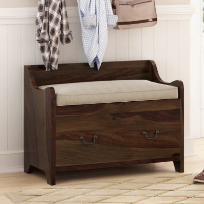 Picture of Sapinero Scandinavian Solid Wood Entryway Bench with Drawer