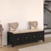 Picture of Lantana Upholstered Black Entryway Bench with Drawers
