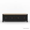 Picture of Lantana Upholstered Black Entryway Bench with Drawers