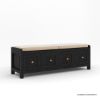 Picture of Lantana Upholstered Black Entryway Bench with Drawers