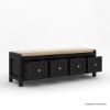Picture of Lantana Upholstered Black Entryway Bench with Drawers