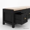 Picture of Lantana Upholstered Black Entryway Bench with Drawers