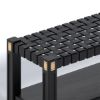 Picture of Bonaparte Modern Black Entryway Bench with Shoe Rack