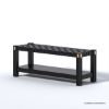 Picture of Bonaparte Modern Black Entryway Bench with Shoe Rack