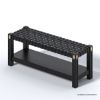 Picture of Bonaparte Modern Black Entryway Bench with Shoe Rack