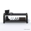 Picture of Bonaparte Modern Black Entryway Bench with Shoe Rack
