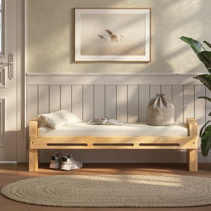 Picture of Estrie Scandinavian Style Entryway Upholstered Bench