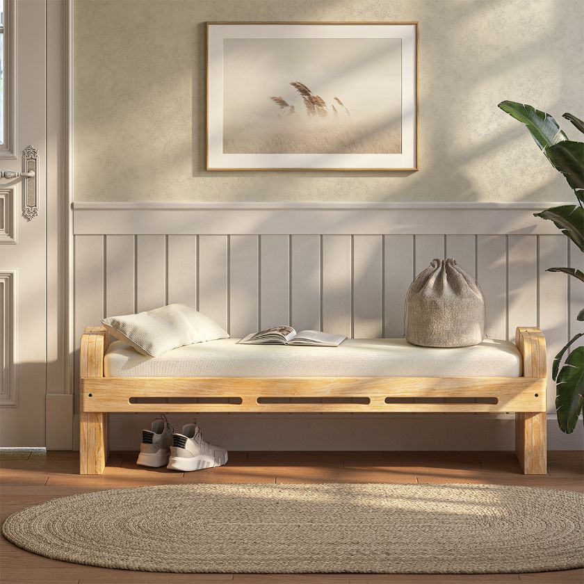 Picture of Estrie Scandinavian Style Entryway Upholstered Bench