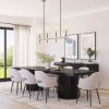Picture of Nicola Black Modern Fluted Base Rectangle Dining Room Table