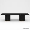 Picture of Nicola Black Modern Fluted Base Rectangle Dining Room Table