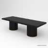 Picture of Nicola Black Modern Fluted Base Rectangle Dining Room Table
