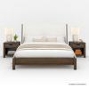 Picture of Beaver Solid Wood & Upholstered Wingback Platform Bed Frame