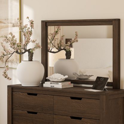 Picture of Beaver Rectangle Rustic Dark Wood Mirror Frame