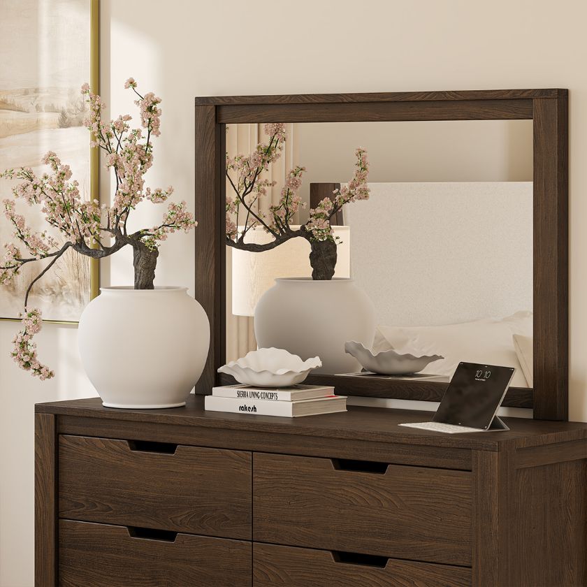Picture of Beaver Rectangle Rustic Dark Wood Mirror Frame