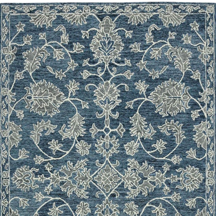 Picture of Clairlea Royal Blue Traditional Hand Tufted Wool Rug