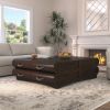 Picture of Alma Solid Wood Book-Shaped Coffee Table with Storage