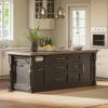 Picture of Beloeil Distressed Black Kitchen Island with Trash Bin Storage