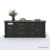 Picture of Beloeil Distressed Black Kitchen Island with Trash Bin Storage